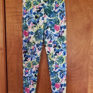 Say What? Floral Leggings in Blue, Green & Pink